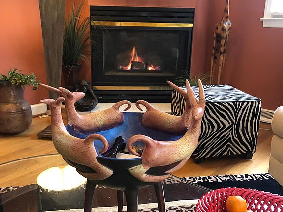 Winter room with gas fire