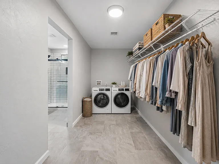 Ensuite walk in closet staged 1