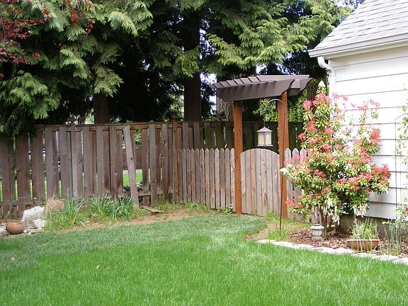 Fenced backyard