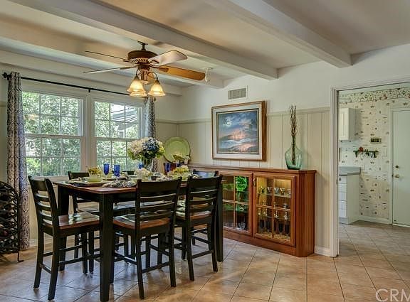 Perfect dining area with built in cabinetry
