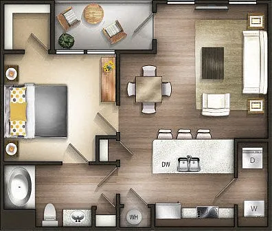 Floor plan A1B The Cawthon