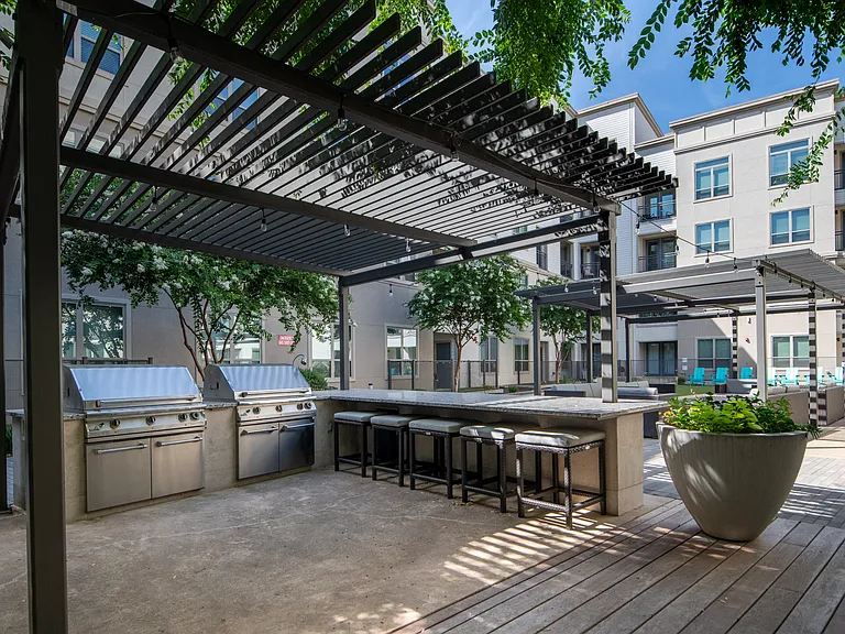 Outdoor Kitchen with Covered Grilling Stations