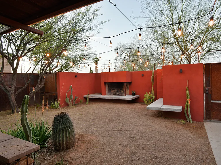 Exterior fireplace