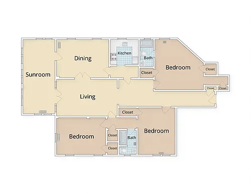 Floor plan Three Bedroom