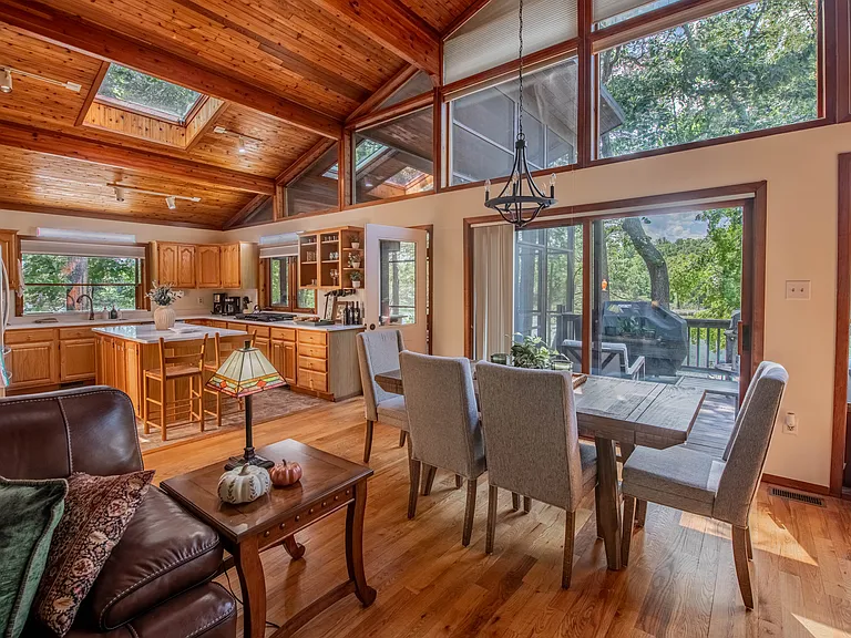 Dining area overlooking waterfront