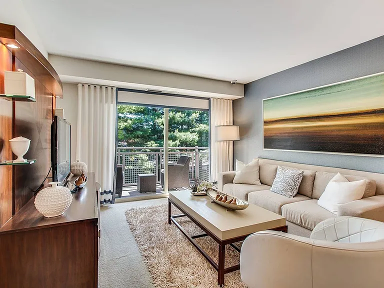 Living Room with Private Balcony