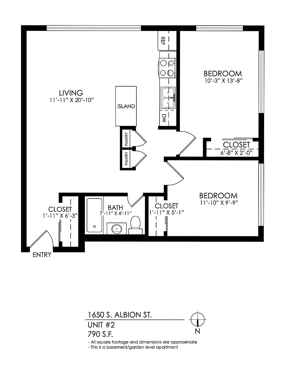 Floor plan 2 Bed 1 Bath