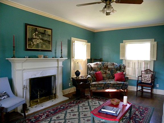 Traditional living room w/ fireplace