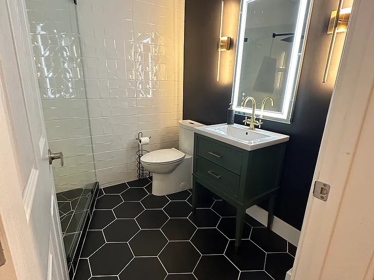 Middle floor bathroom- LED lighted mirror