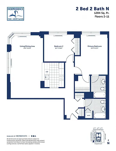 Floor plan 2 Bed 2 Bath N