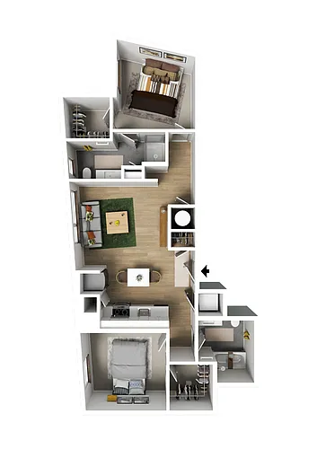 Floor plan 2 Bedroom Type C