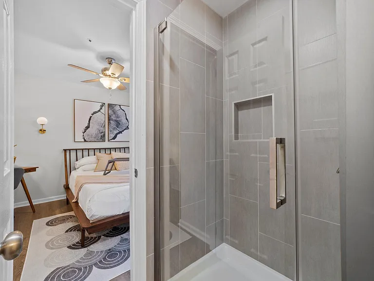 2nd bath tiled shower. Access from 2nd bedroom as well as from main living area.