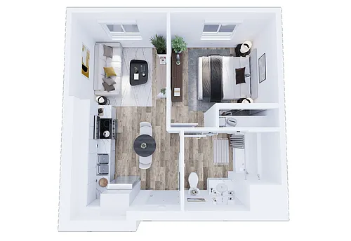 Floor plan Plan 1E - 1 Bedroom, 1 Bath