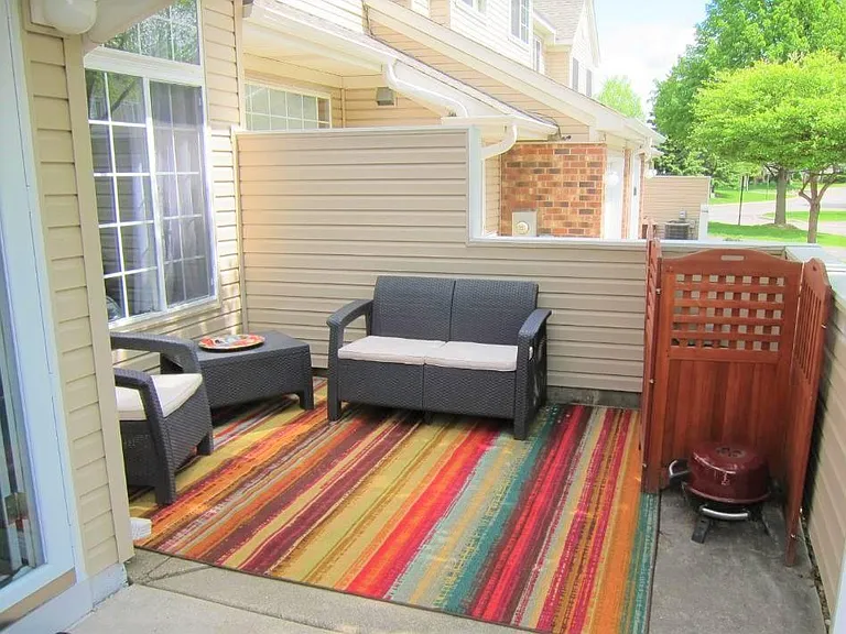 Semi-private patio.