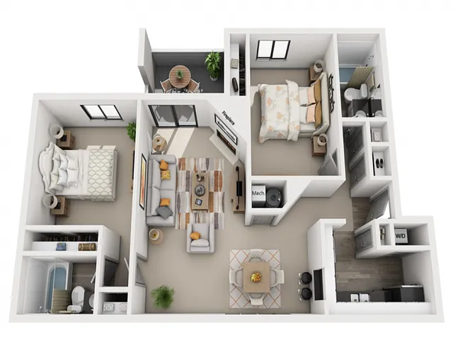 Floor plan 2BR 2BA