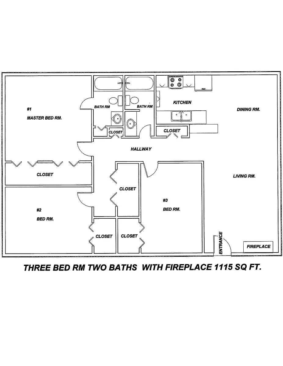 Floor plan 3 Bedroom 2 Bathroom