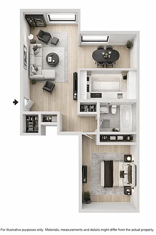 Floor plan Cedarwood - 1 Bedroom 1 Bath