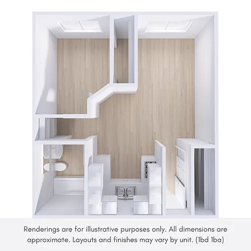 Floor plan 1 bed 1 bath