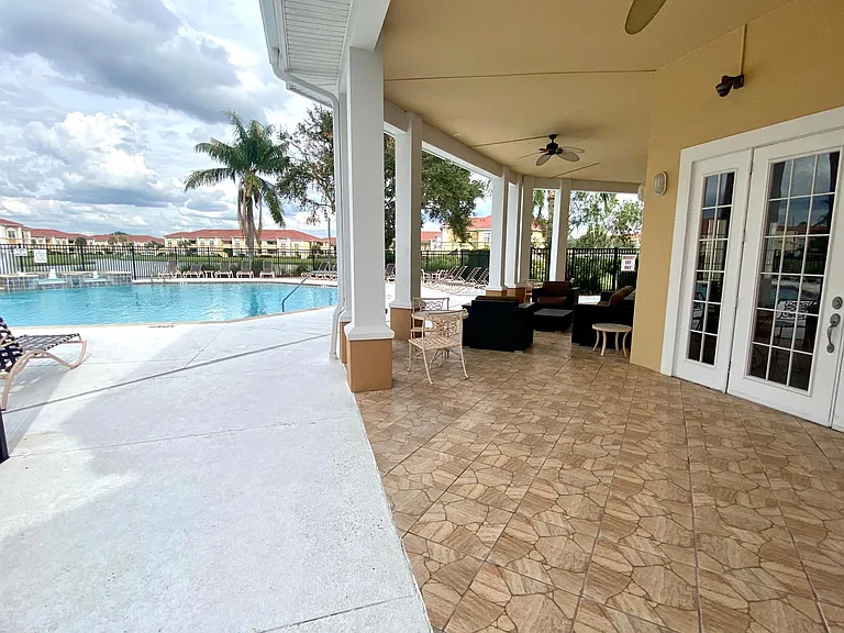 Tanning deck and covered area for lounging