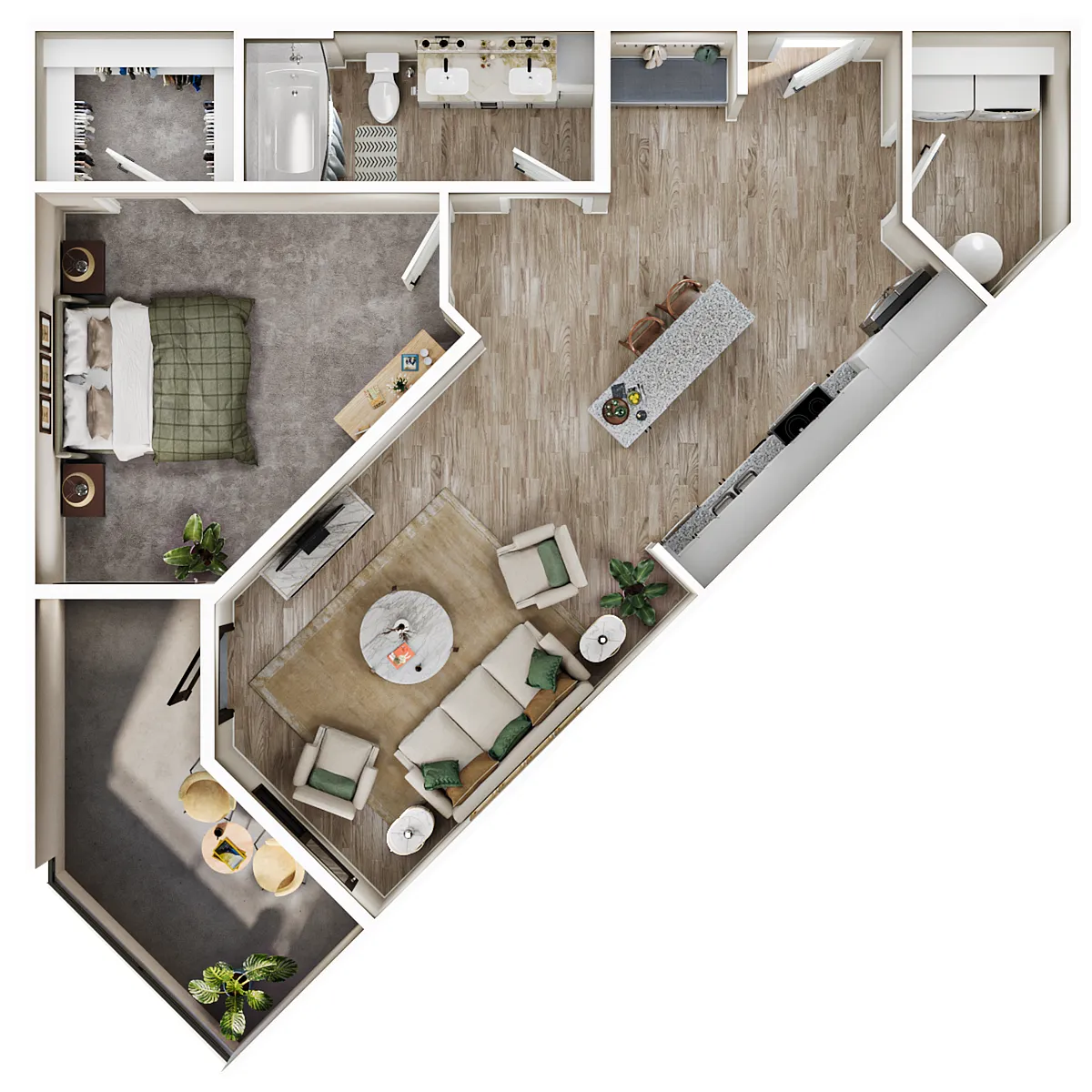 Floor plan 1 Bed/1 Bath