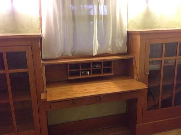 Built in bookcases and desk in 10x10 office/parlor