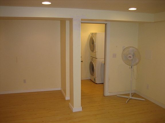 shared laundry area outside apartment secured entrance/exit