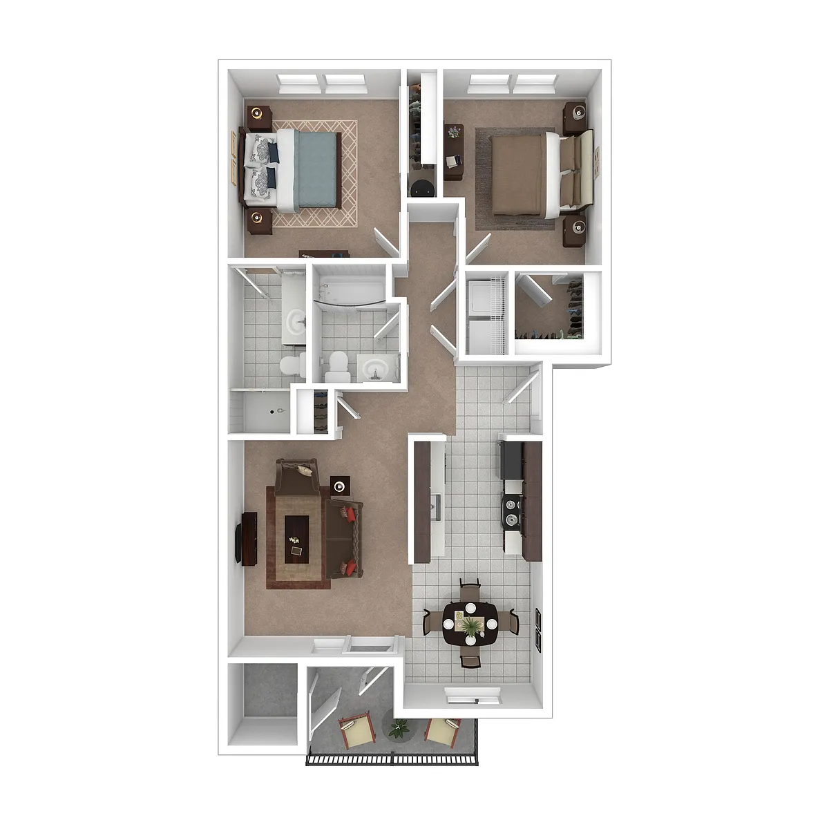 Floor plan B2: 2 Bed 2 Bath