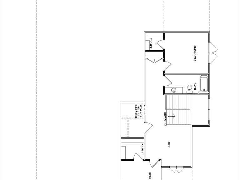 Floor plan upstairs.