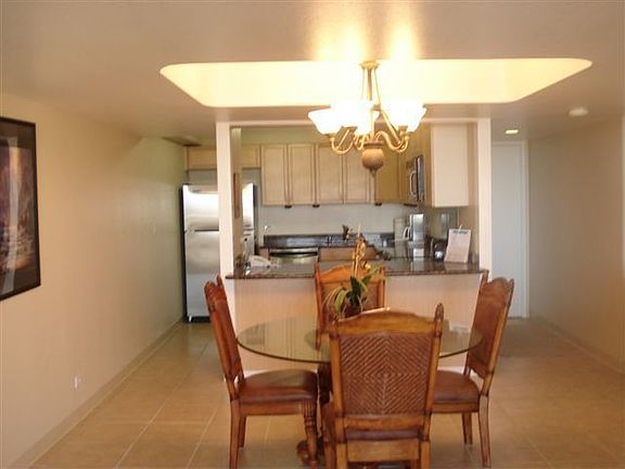 Dining area open to remodeled kitchen