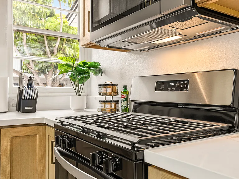 Dining area offers a comfortable space for shared meals, morning coffee, or game nights.