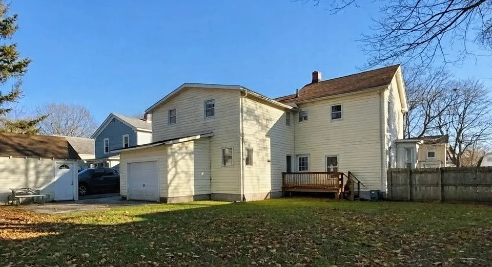 Large backyard with patio