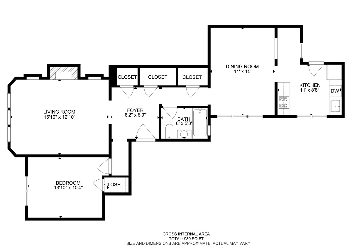 Floor plan One Bedroom