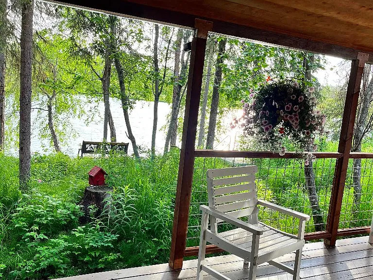 View of river from back door and back deck