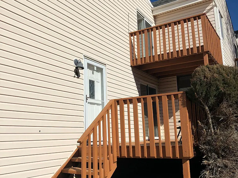 Front and upstairs patio