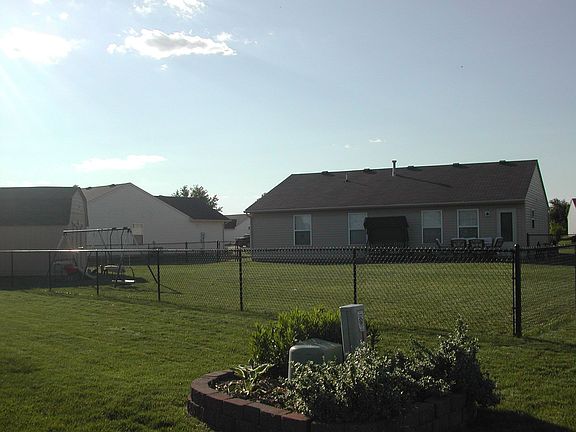 fenced back yard