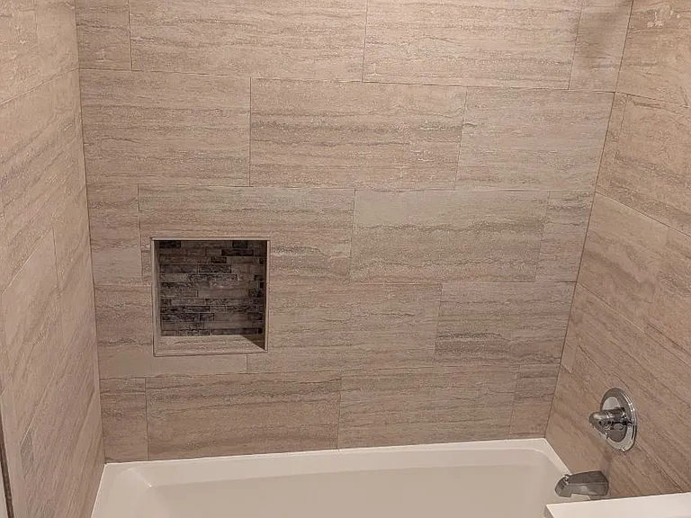 newly tiled shower walls