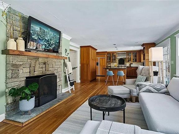 open concept living room kitchen space