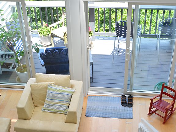 Looking down to living room