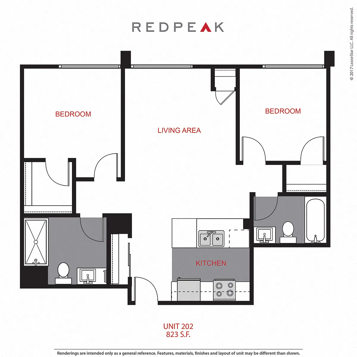 Floor plan Plan B1 - Two Bedroom