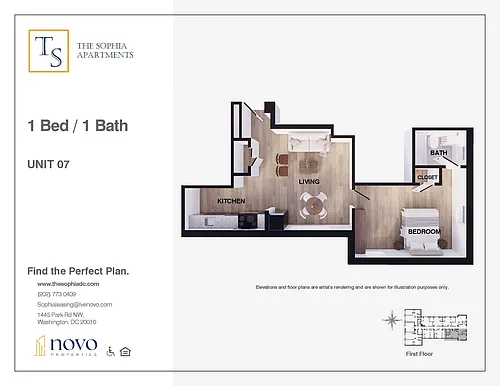 Floor plan One Bedroom