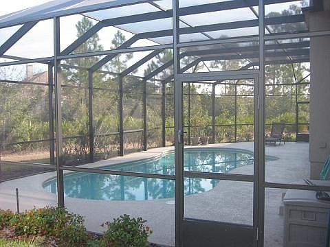 screened salt water pool