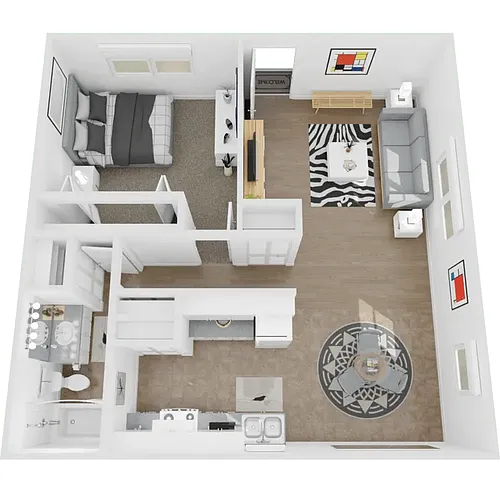 Floor plan One bedroom one bath