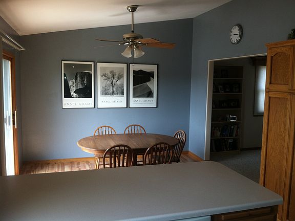 Kitchen with new laminate maple flooring