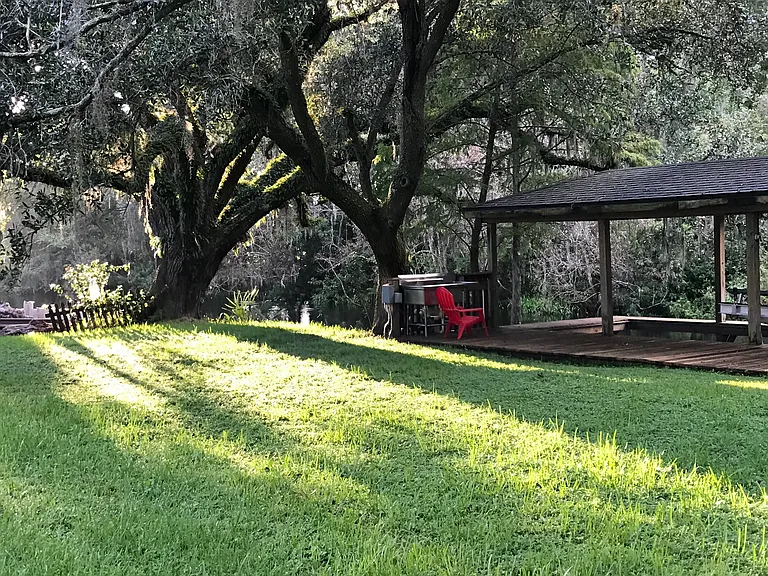 Sunset in Large backyard