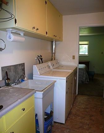 Laundry room with utility sink