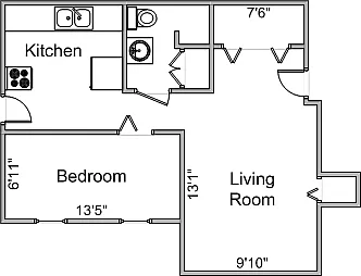 Main Floorplan For 302 S. Main St. #2