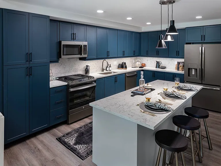 Large Kitchen with Baltic Blue Cabinet Scheme