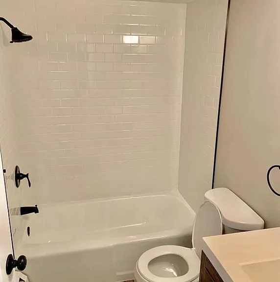 Newly redone bathroom.