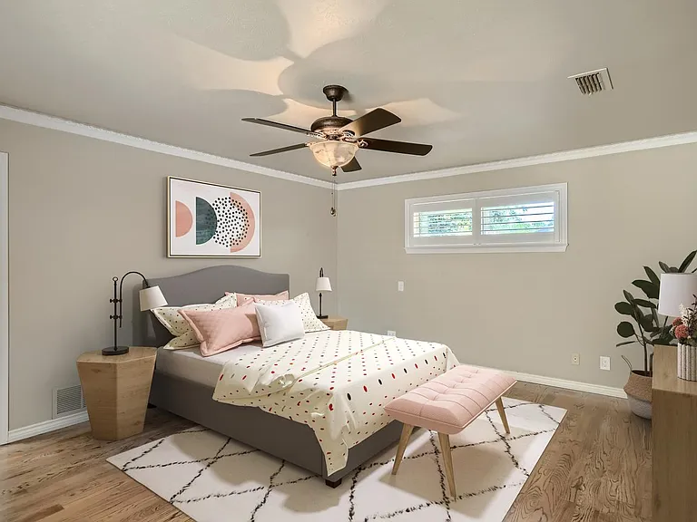 Bedroom 1. This image shows a virtually furnished space. Bedrooms come unfurnished.