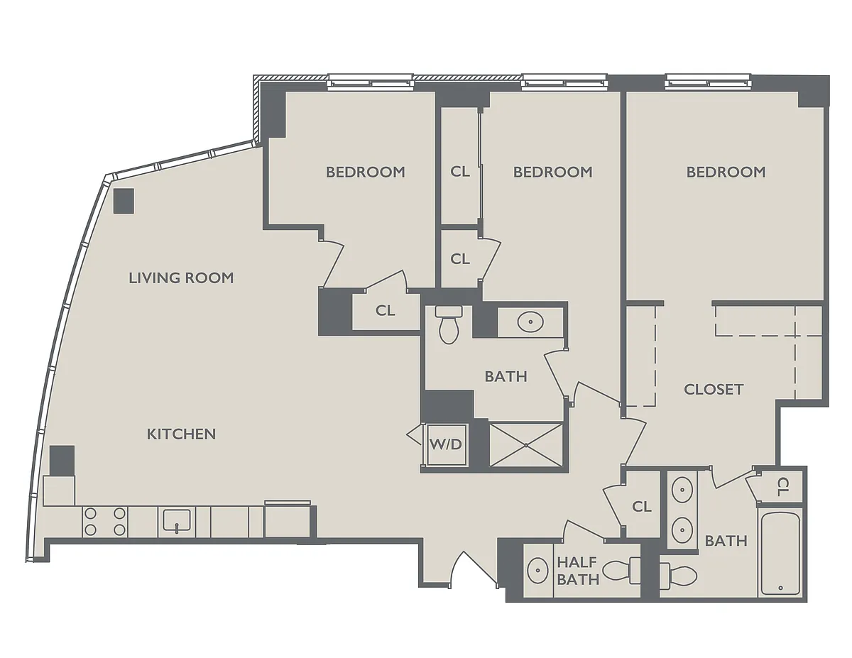 Floor plan Three Bedroom B